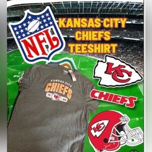NFL Team Apparel Men's Gray Kansas City Chiefs Football Graphic T-Shirt 2XL